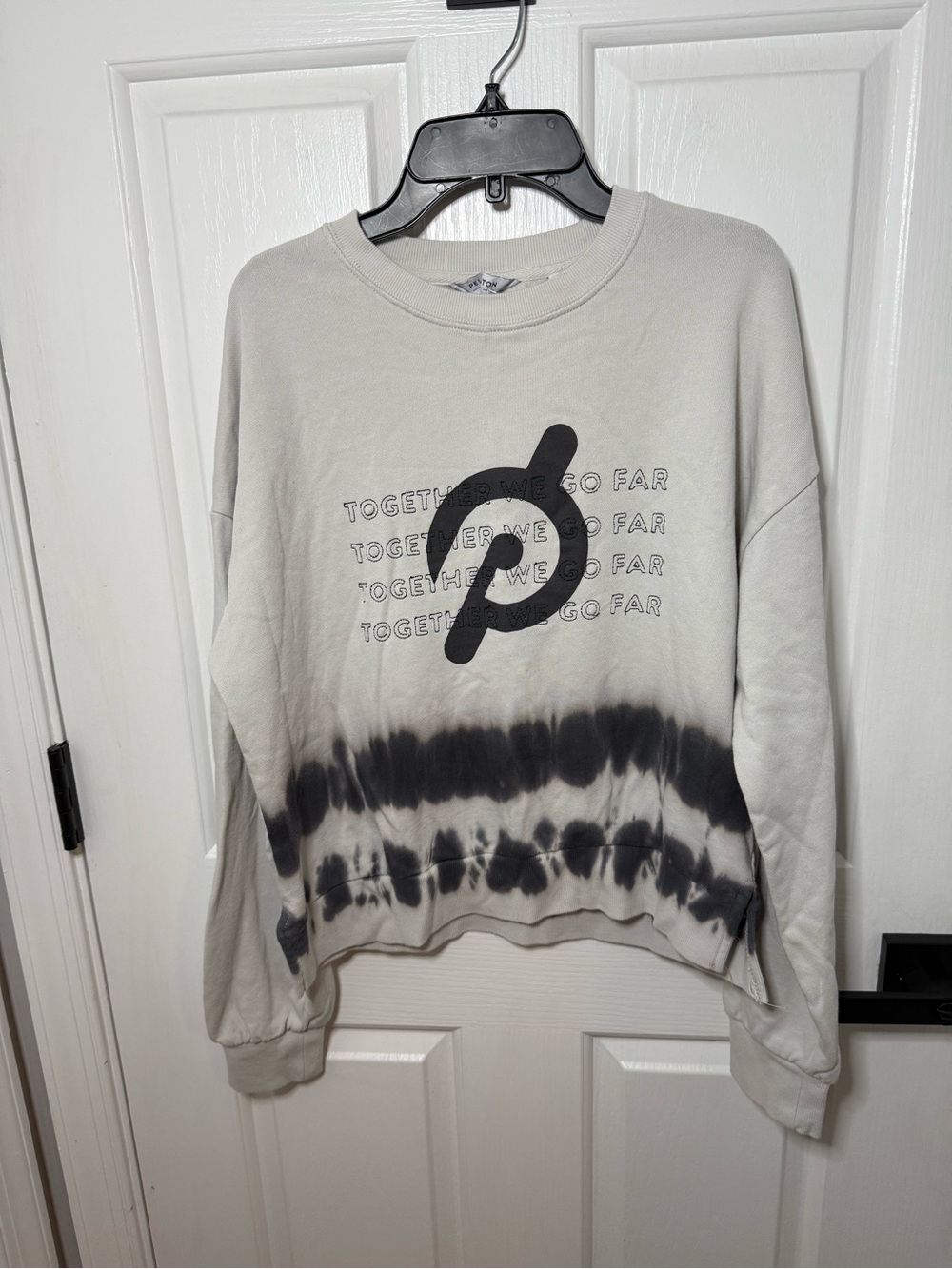 Peloton Gray and Black Tie-Dye Crewneck Sweatshirt